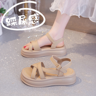 厚底凉鞋 女士夏季 外穿新款 松糕软底轻便舒适休闲不累脚沙滩鞋