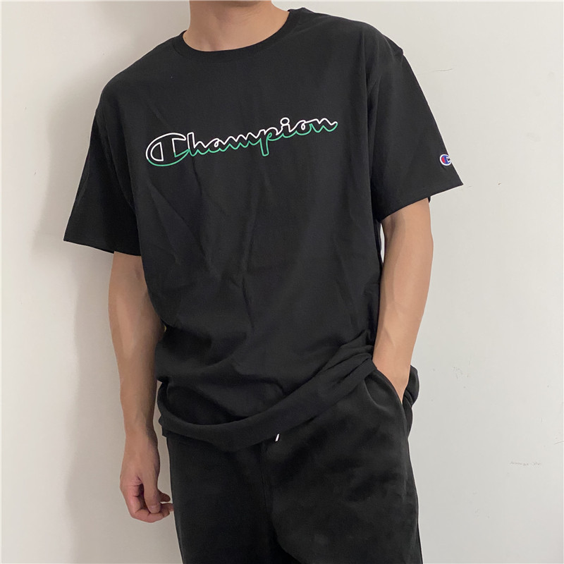 Champion GT23H 冠军草写眩晕logo短袖男女圆领T恤潮春夏情侣Tee