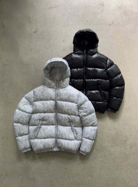 2025年欧美跨境街头嘻哈字母绣花男女保暖棉服一件