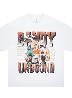 美式复古做旧BANDY印花短袖 Artisn 风 2025 新款宽松休闲 T 恤男