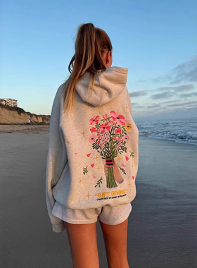 现货dandy原版尺寸欧美跨境爆款刺绣连帽卫衣