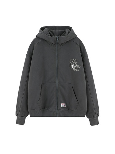 印花unzeot潮帽衫开衫