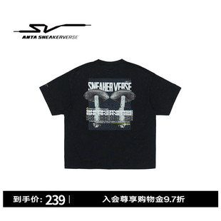 安踏SV | 潮流印花短T男女同款宽松纯棉透气短袖针织衫172621101V