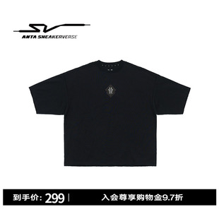 安踏SV欧文系列短袖T恤男女同款潮流宽松短袖针织衫172621118V