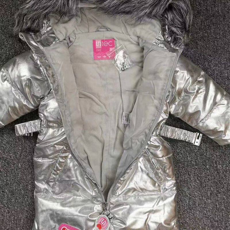 男女童婴幼儿连身衣欧美中大童户外加厚防风防水滑雪服大毛领拼色