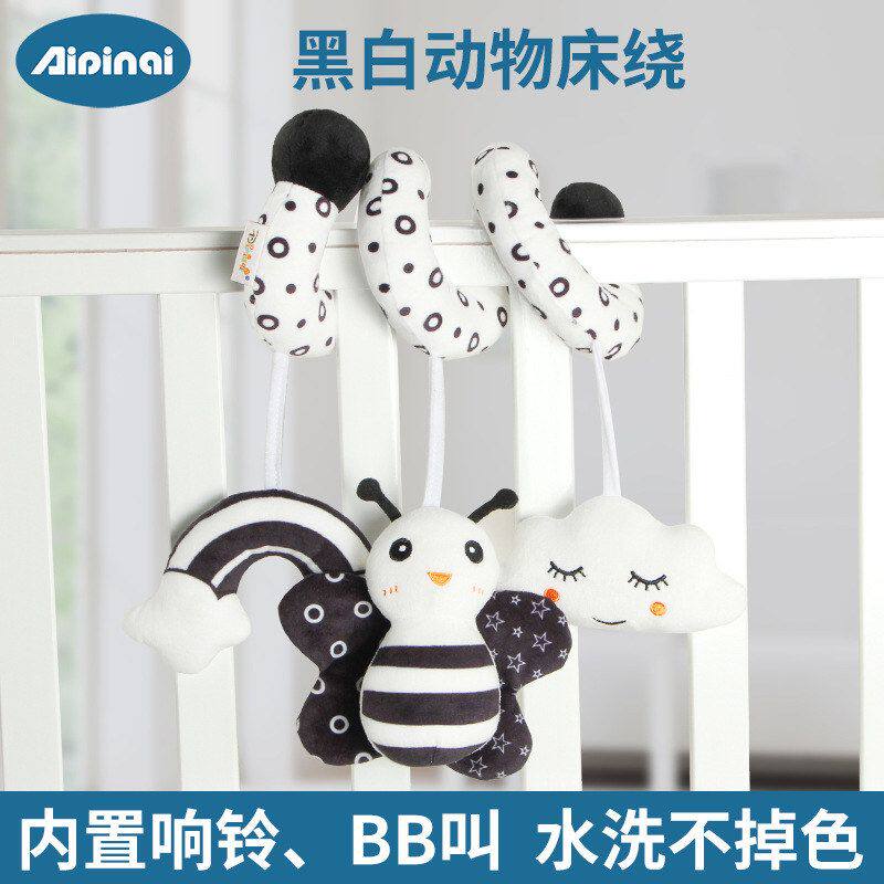爆款卡通动物婴儿床绕玩具带响铃黑白蜜蜂床绕宝宝玩具绕串现货