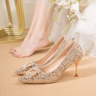 水晶鞋婚鞋新娘鞋主婚纱鞋子