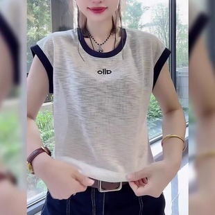 韩系简约风时尚 透气T恤 百搭气质舒适白色上衣女2025夏季 圆领短袖