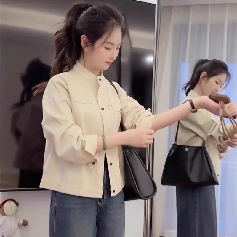 小个子立领外套女短款春季