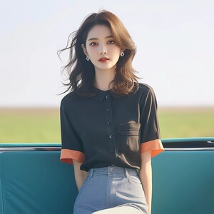 洋气独特超好看小众设计感别致绝美漂亮上衣时尚百搭黑色T恤夏季