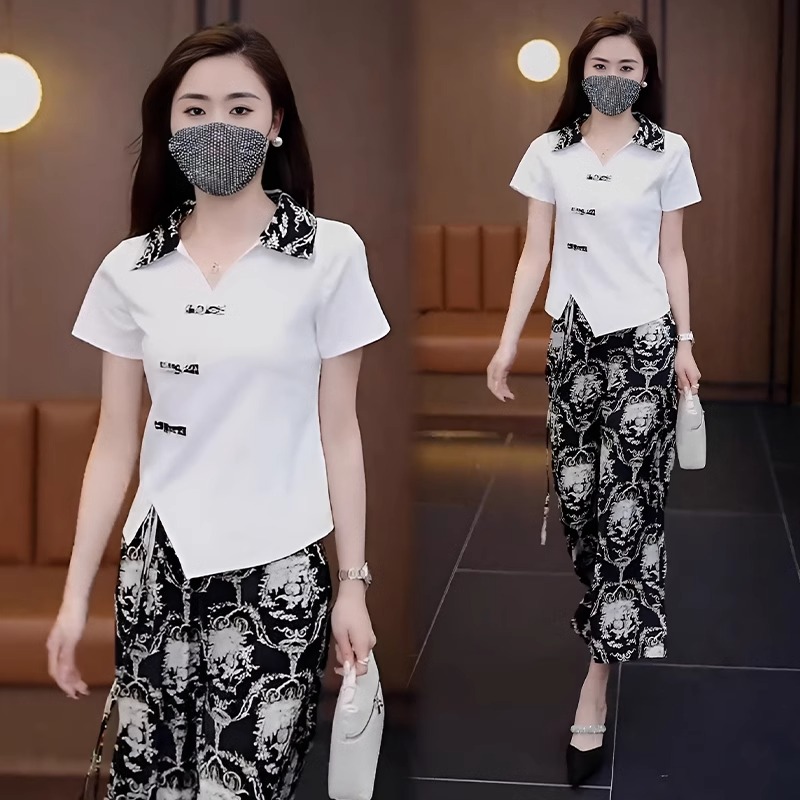 2025夏季新中国风盘扣短袖套装