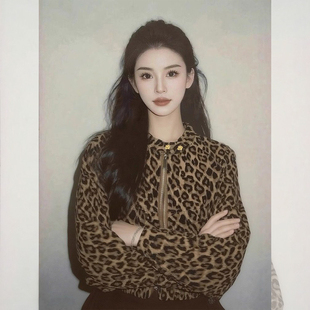 2026超火减龄时尚豹纹短款外套女早春季新款洋气百搭花苞拉链上衣