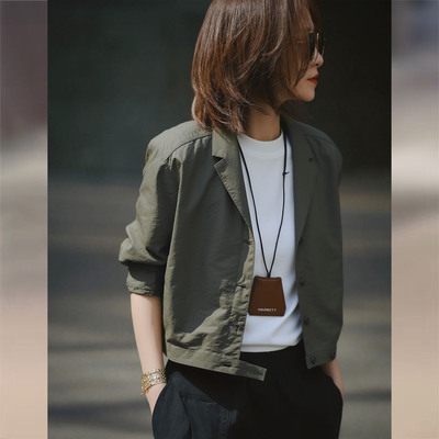 【赠送运费险】工装风绿色短外套