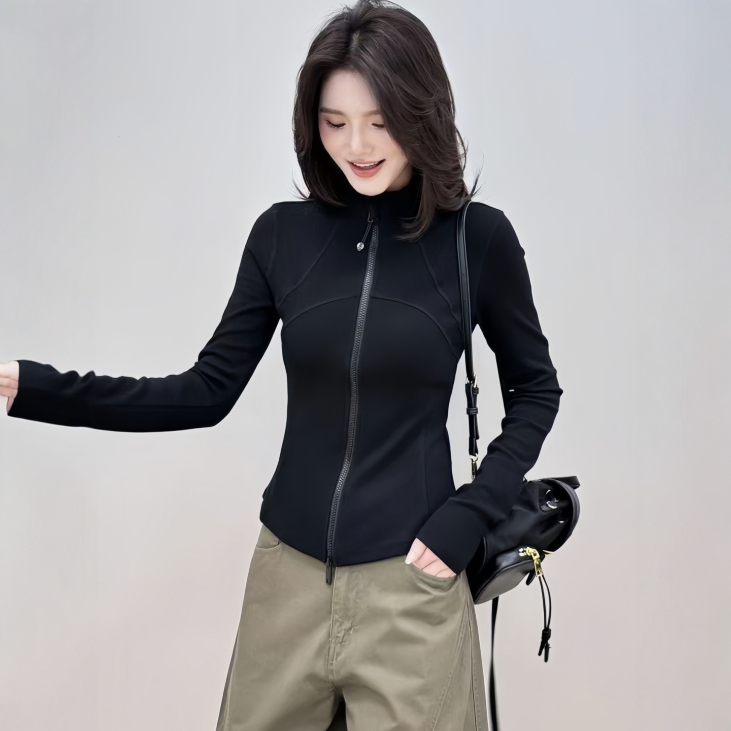 【赠送运费险】双拉链立领卫衣女