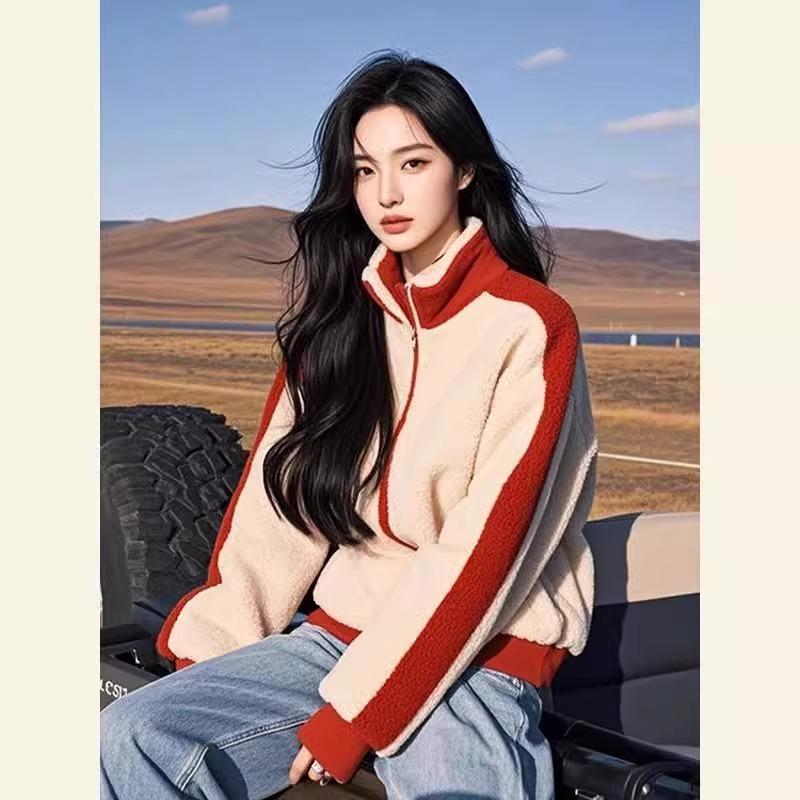 超好看摇粒绒羊羔毛加厚卫衣外套