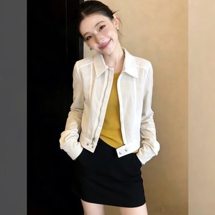 防晒衫 小众休闲百搭显瘦短款 外套 防晒衣女2026春夏新款 气质薄款