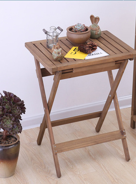 实木质家用折叠桌简约简易茶桌便携式餐桌笔记本电脑小木桌子户外