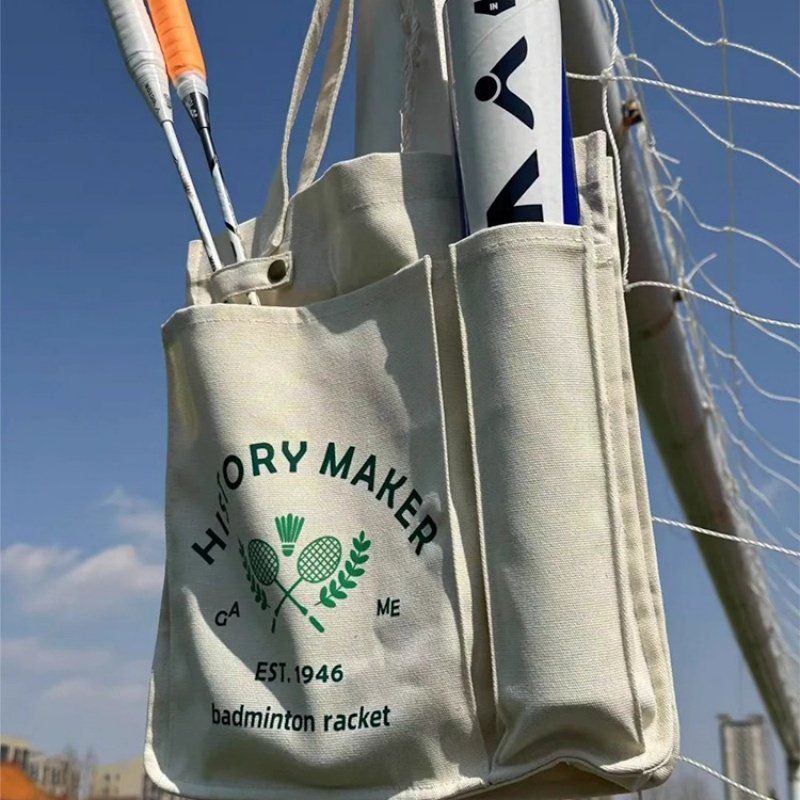 日系帆布羽毛球拍包便携网球拍包