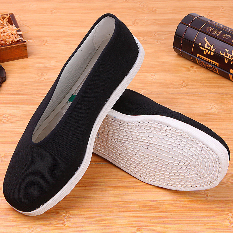 纯布底布鞋男士老北京布鞋男休闲鞋圆口千层底布底鞋透气中老人鞋