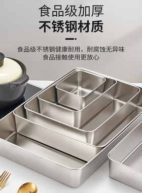 不锈钢卤味展示盘商用凉菜盘子熟食盘展示托盘卤菜摆盘鸭货展示盘