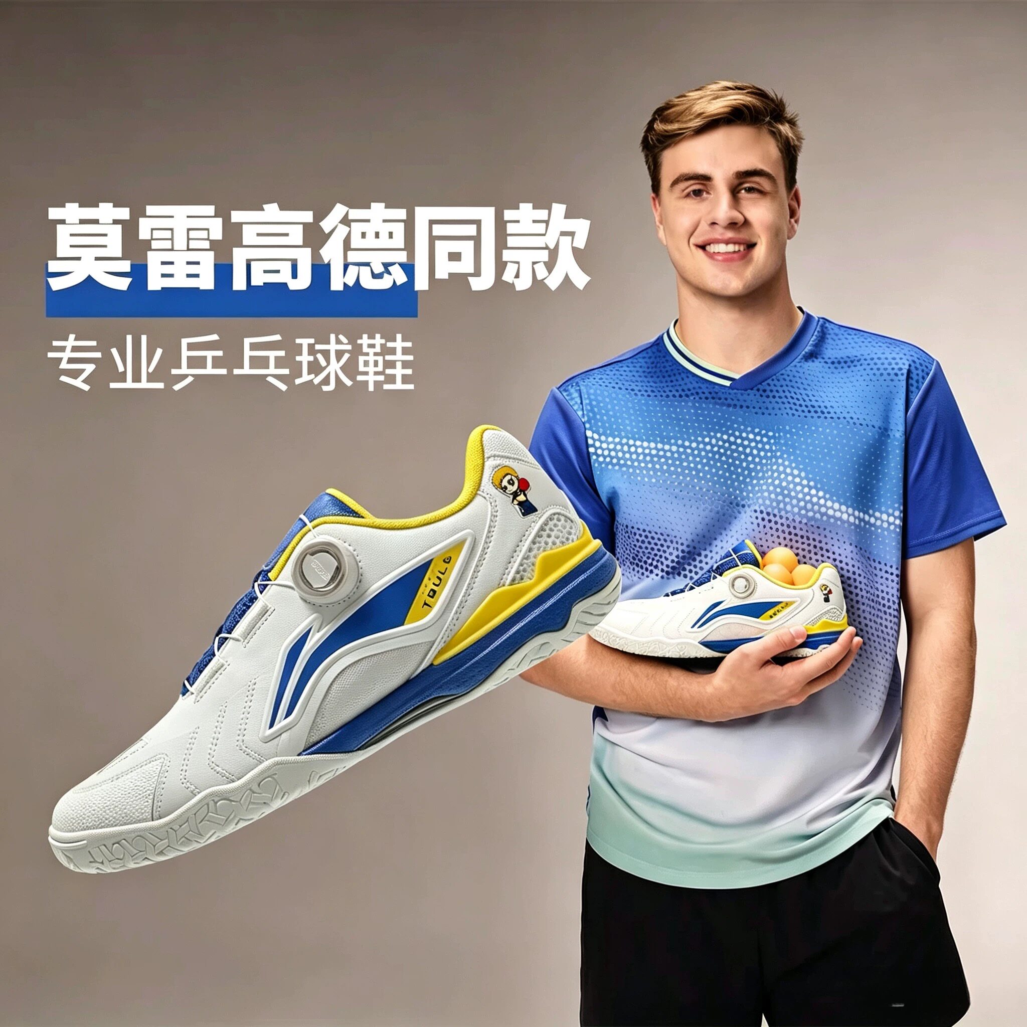 李宁新款莫雷加德同款乒乓球鞋