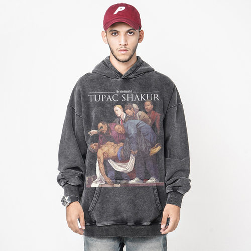 HIPHOP说唱XXX  EMINEM TRAVIS SCOTT ASAP 2PAC印花美式连帽卫衣