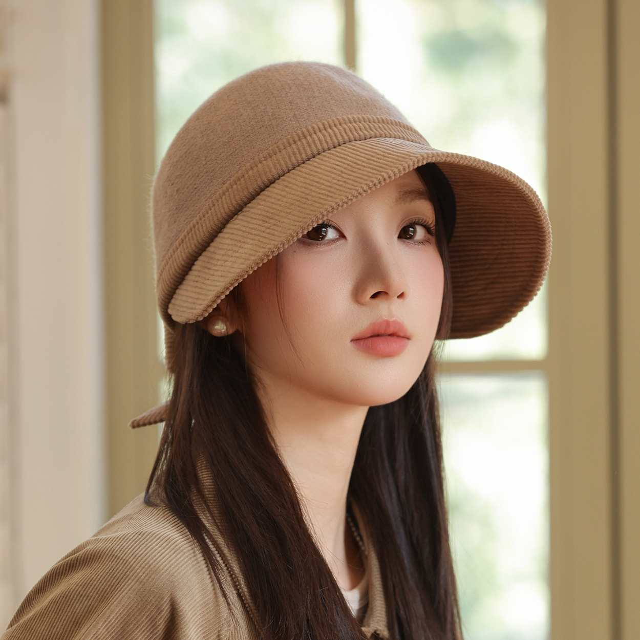 新款女秋冬时尚蝴蝶结八角帽