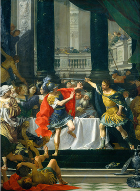 亚历山大大帝受到父亲的威胁 Donato Cretil洛可可人物客厅装饰画