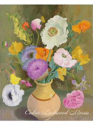 罂粟和甜豌豆花英国静物油画