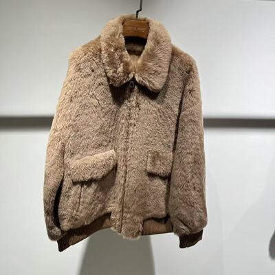 【安琪儿专享】美丽奴皮毛一体外套女大衣H23-172   衣长68
