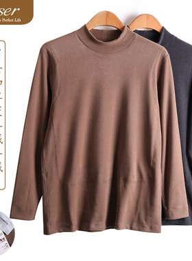 caser凯撒男加厚暖姜绒羊绒前后大贴片半高领保暖上衣AJ53-3137G