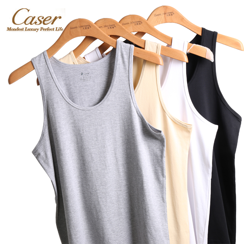 凯撒莫代尔弹力圆领坎肩男士背心