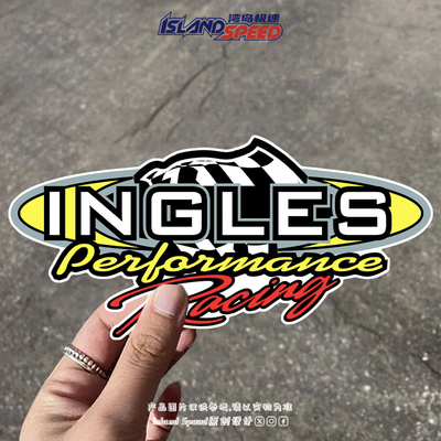 Ingles Performance文字装饰赛车汽车贴纸划痕遮挡装饰贴花