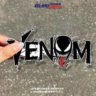 毒液Venom英文字母汽车贴纸漫威创意个性 饰车贴 防水后挡风玻璃装