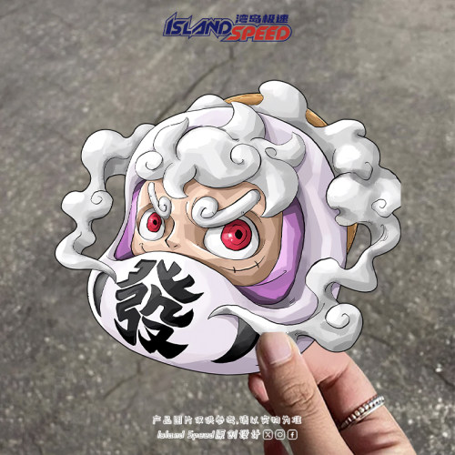 海贼王系列路飞达摩吉祥娃娃动漫汽车贴纸创意装饰贴画