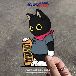 饰贴 饰适用于滑板车身划痕贴装 可爱招吉猫汽车贴纸个性 创意装