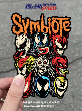 美式街头Symbiote毒液动漫卡通汽车贴纸复古经典车身装饰贴