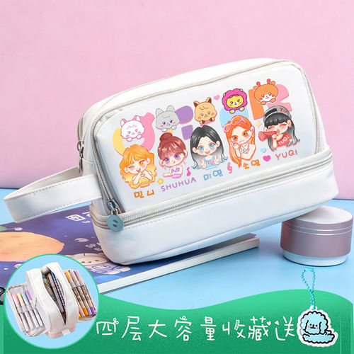 (G)I-DLE笔袋宋雨琦叶舒华周边女孩小学生铅笔盒初中大容量文具袋