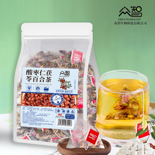 众智酸枣仁茯苓百合茶量贩装花茶叶睡眠浅多梦易醒正品工厂直销店