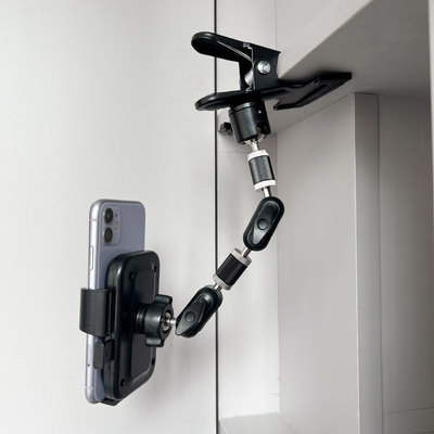 极摄家云台床头百变豌豆手机架