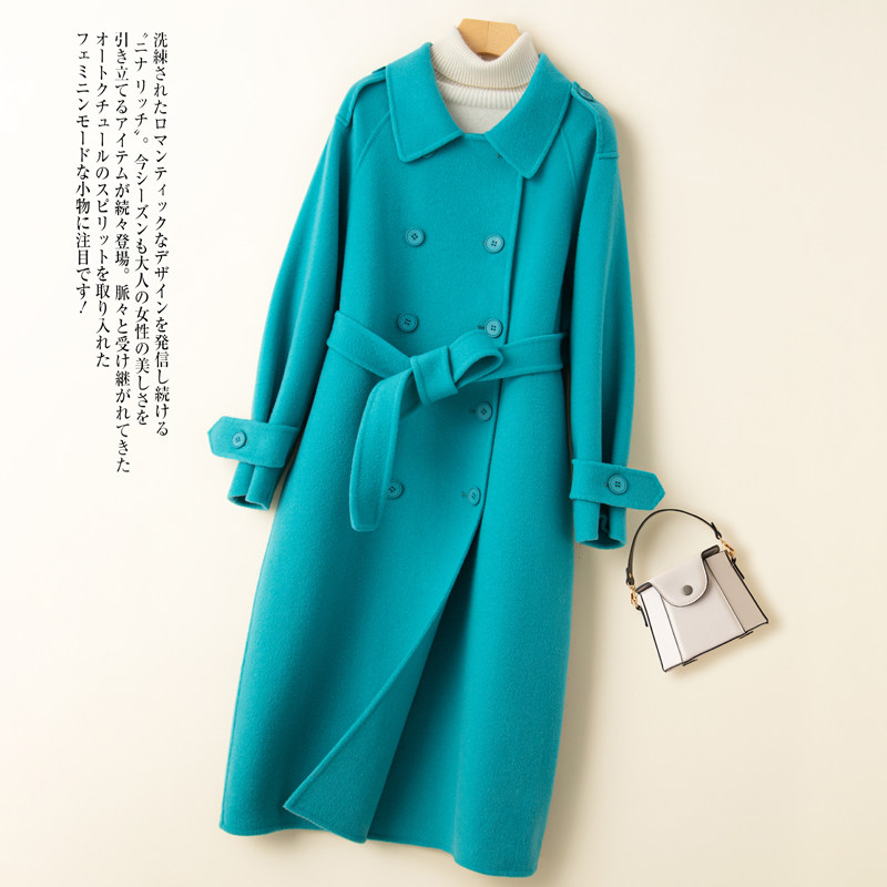 Элитное шерстяное желтовато-коричневое шерстяное пальто, двусторонная кашемировая куртка, свободный крой для возраста 