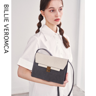 Billie Veromca包包新款2022小众高级感小方包鳄鱼纹单肩斜挎包女