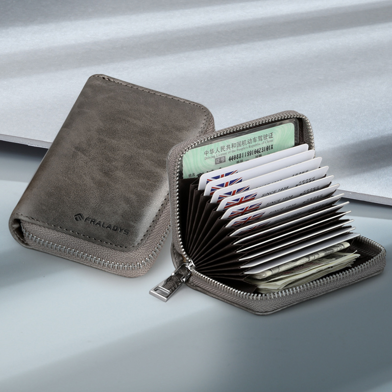卡包男大容量多卡位证件套风琴简约女小巧零钱包超薄防消磁驾驶证
