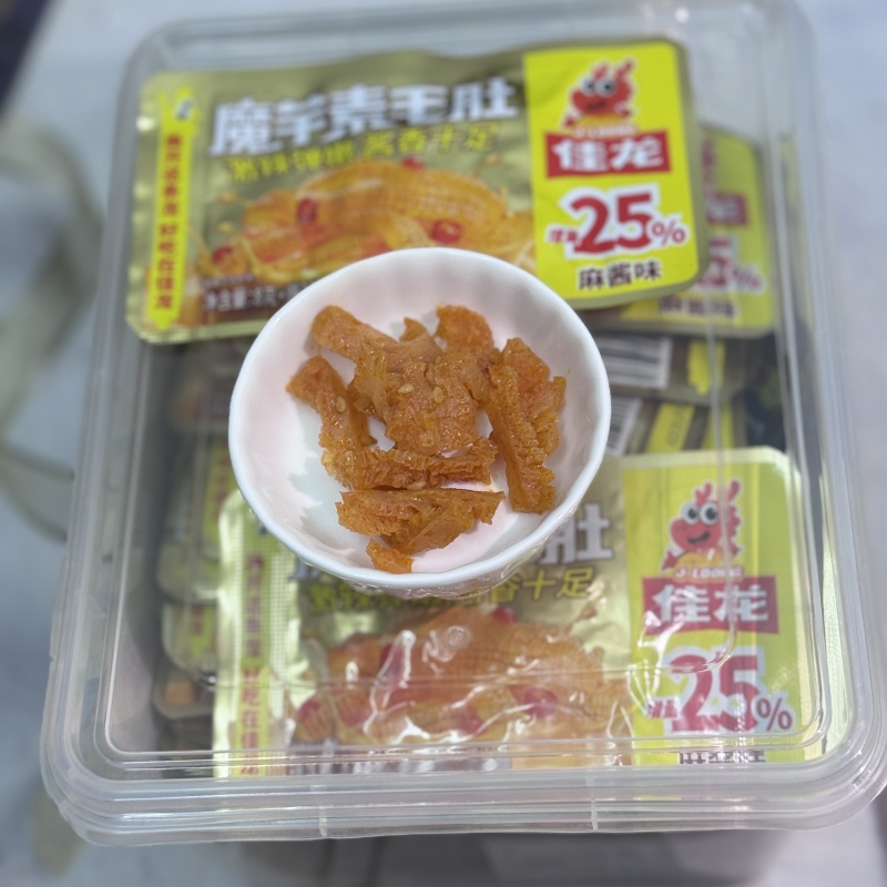 佳龙脆爽魔芋素毛肚爽麻酱味魔芋丝辣条 小零食休闲食品