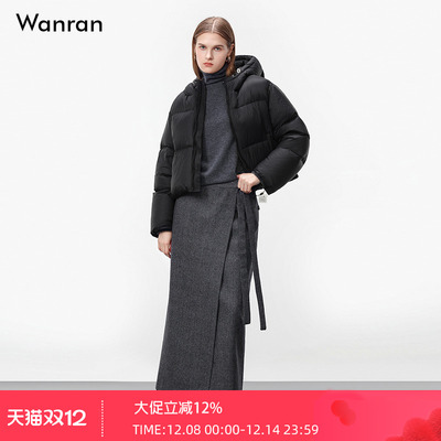 2025年冬季新款女士短款白鸭绒羽绒服连帽显高轻感美拉德加厚外套