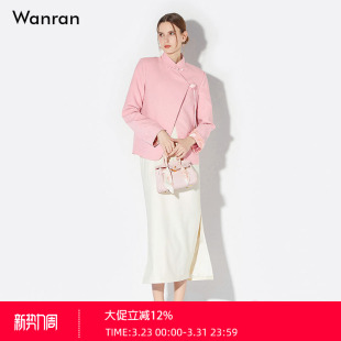 立领设计盘扣立体花装 2026春季 经典 国风新中式 饰拼接宽松外套 新款