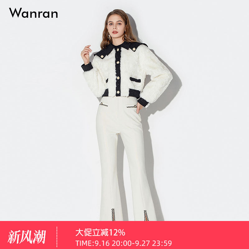 2026冬季新款女装时尚气质翻领披肩设计学院风黑白撞色皮草外套