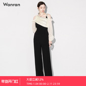 新款 时尚 气质荷叶边清冷穿搭设计收腰显瘦阔腿裤 2026春装 连体裤