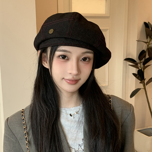 2025年新款 韓版 百搭顯臉小時尚 貝雷帽 牛仔復古畫家帽子女春秋季