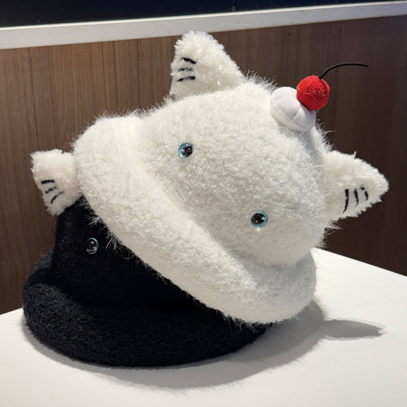 樱桃蛋糕可爱猫耳朵羊羔绒盆帽